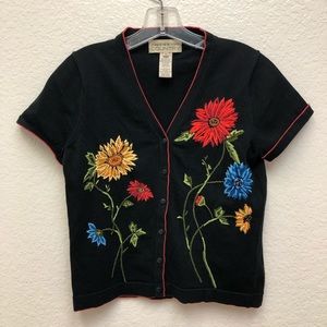 Jones New York Country, cotton sweater, top, cardi